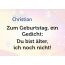 Zum Geburtstag ein Gedicht fr Christian