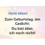 Zum Geburtstag ein Gedicht fr Horst-Albert