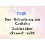 Zum Geburtstag ein Gedicht fr Hugo