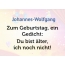 Zum Geburtstag ein Gedicht fr Johannes-Wolfgang