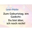 Zum Geburtstag ein Gedicht fr Leon-Malte