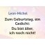 Zum Geburtstag ein Gedicht fr Leon-Michel