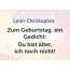 Zum Geburtstag ein Gedicht fr Leon-Christopher