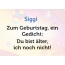 Zum Geburtstag ein Gedicht fr Siggi