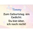 Zum Geburtstag ein Gedicht fr Timmy