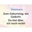 Zum Geburtstag ein Gedicht fr Waldmann