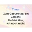 Zum Geburtstag ein Gedicht fr Timur