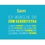 Sam, Ich wnsche dir zum geburtstag...