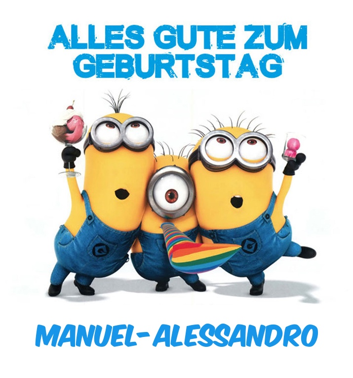 Alles Gute zum Geburtstag von Minions für Manuel-Alessandro