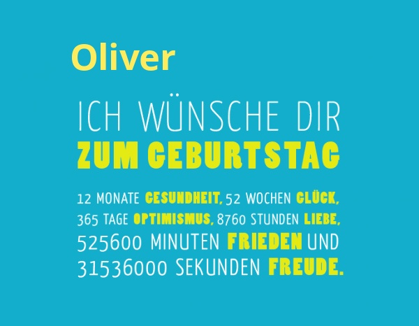 Oliver, Ich wnsche dir zum geburtstag...